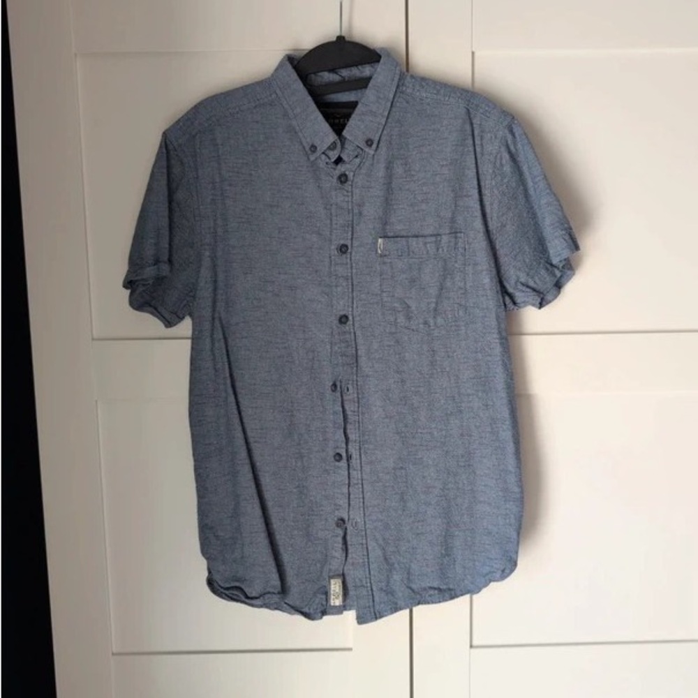 Casual Blue Button-Down Shirt for Men